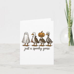 Just A Spooky Goose Halloween Ghost Duck Spooky Se Card