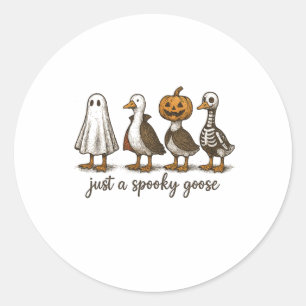 Just A Spooky Goose Halloween Ghost Duck Spooky Se Classic Round Sticker