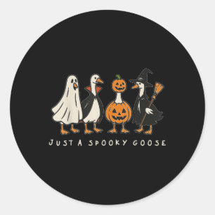 Just A Spooky Goose Halloween Ghost Goose Funny Ha Classic Round Sticker