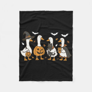 Just A Spooky Goose Halloween Goose Witch Ghost Si Fleece Blanket