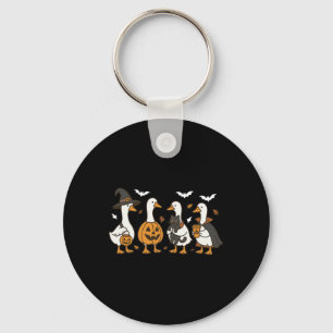 Just A Spooky Goose Halloween Goose Witch Ghost Si Key Ring