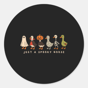 Just A Spooky Goose Halloween Silly Goose Funny Ha Classic Round Sticker