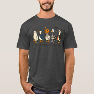 Just A Spooky Goose Silly Funny Skeleton Halloween T-Shirt