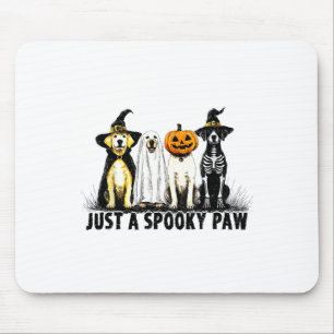 Just A Spooky Paw Ghost Dog Halloween Mouse Mat