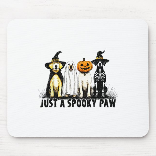 Just A Spooky Paw Ghost Dog Halloween  Mouse Mat (Front)