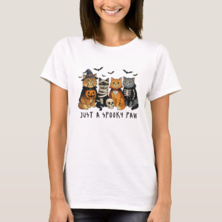 Just a Spooky Paw Halloween Cats T-Shirt