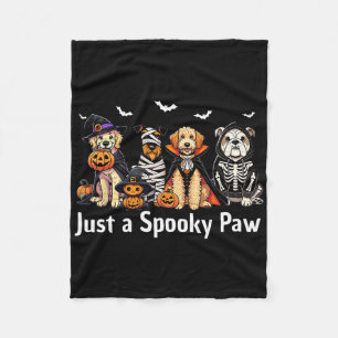 Just A Spooky Paw Halloween Dog Lover Autumn Dog M Fleece Blanket