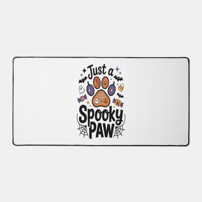 Just A Spooky Paw PNG, Dog Halloween Desk Mat (Front)