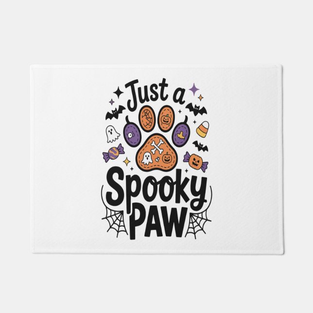 Just A Spooky Paw PNG, Dog Halloween Doormat (Front)