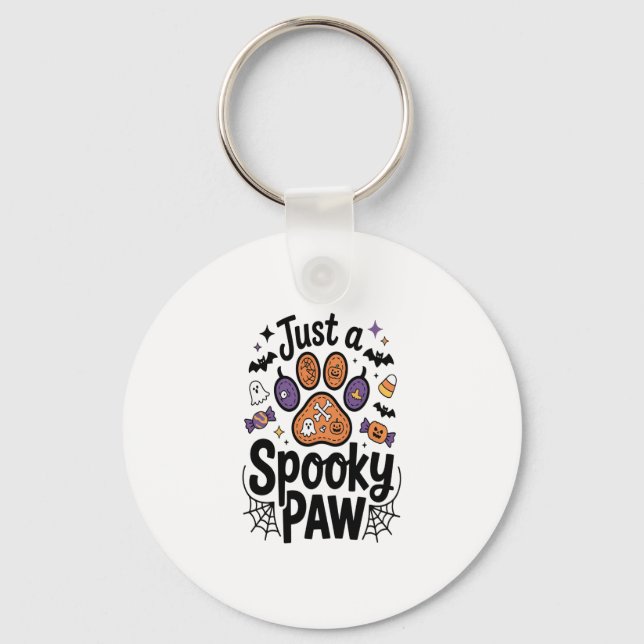Just A Spooky Paw PNG, Dog Halloween Key Ring (Front)