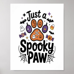 Just A Spooky Paw PNG, Dog Halloween Poster