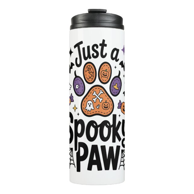 Just A Spooky Paw PNG, Dog Halloween Thermal Tumbler (Front)