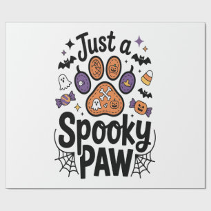 Just A Spooky Paw PNG, Dog Halloween Wrapping Paper