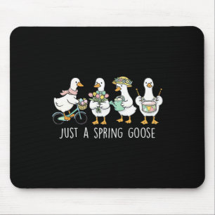 Just A Spring Goose Floral Silly Goose Happy Easte Mouse Mat