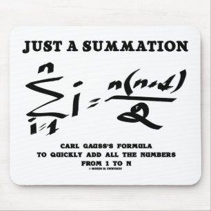 Just A Summation Math Equation Carl Gauss Formula Mouse Mat