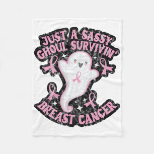Just A Sy Ghoul Surviving Breast Cancer Halloween Fleece Blanket