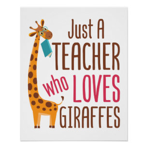 Just a Teacher Who Loves Giraffes Giraffe Lover Poster