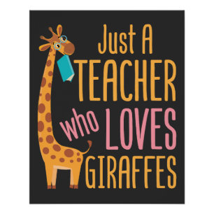 Just a Teacher Who Loves Giraffes Poster