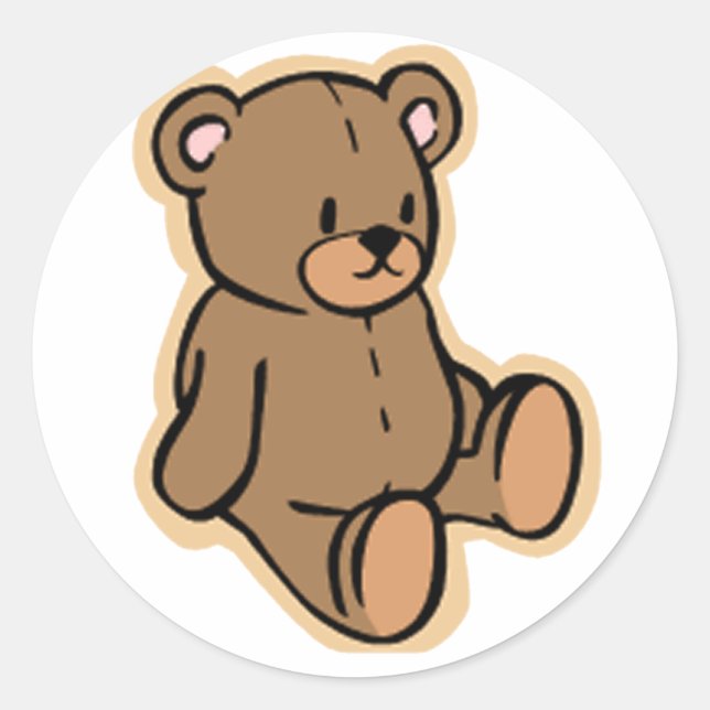 Just a Teddy Bear Classic Round Sticker (Front)