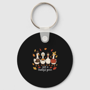 Just A Thankful Goose Fall Autumn Thanksgiving Gif Key Ring