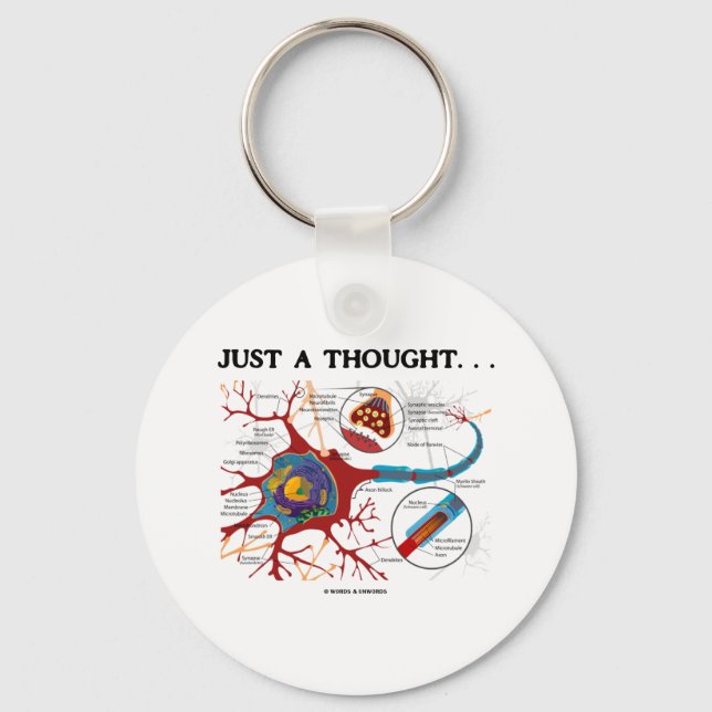 Just A Thought... (Neuron / Synapse) Key Ring (Front)
