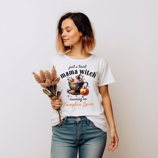 Just a Tired Mama Witch Funny Halloween Mum Coffee T-Shirt (Creator Uploaded)