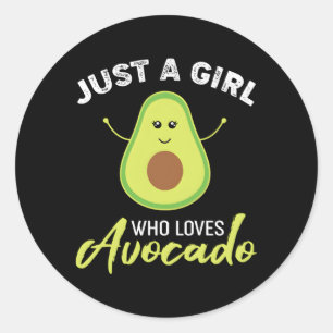 Just A Who Loves Avocado Classic Round Sticker