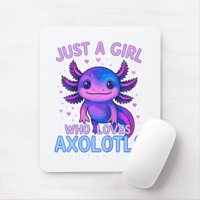 Just A Who Loves Axolotls Mouse Mat (With Mouse)