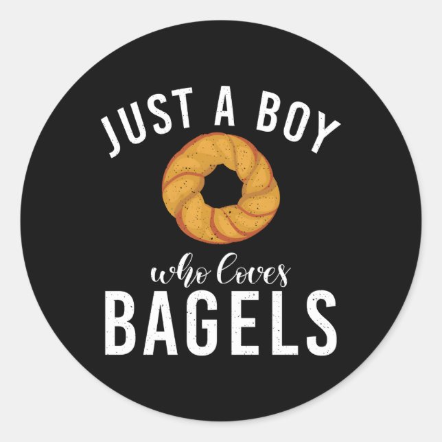 Just A Who Loves Bagels Bagel Classic Round Sticker (Front)