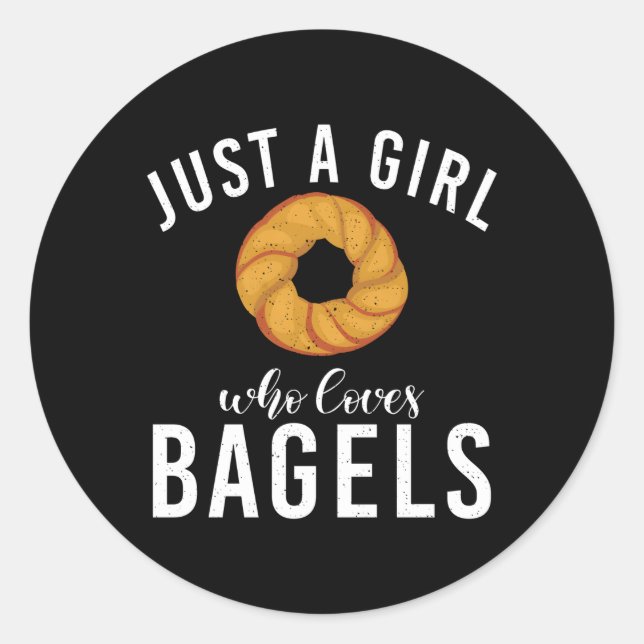 Just A Who Loves Bagels Bagel Classic Round Sticker (Front)