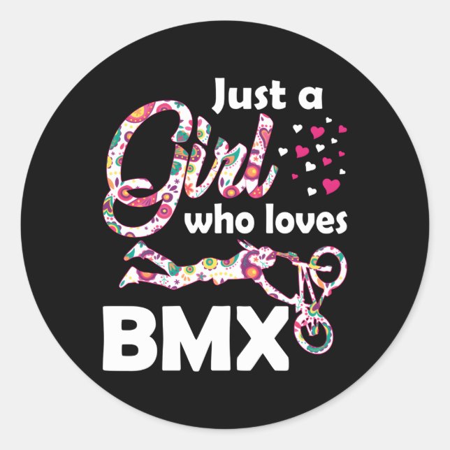 Just A Who Loves Bmx Bmx Biking Biker Classic Round Sticker (Front)