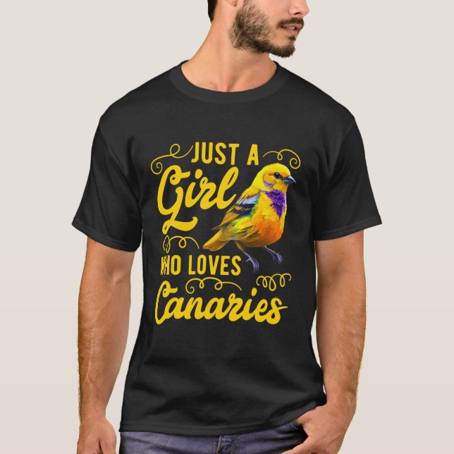 Just A Who Loves Canaries Singing Birds T-Shirt (Front)