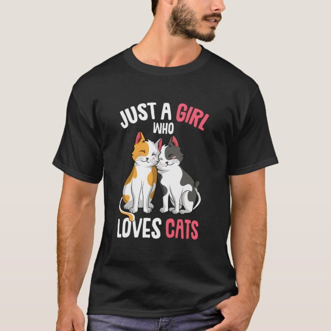 Just A Who Loves Cats Kitty Cat T-Shirt (Front)