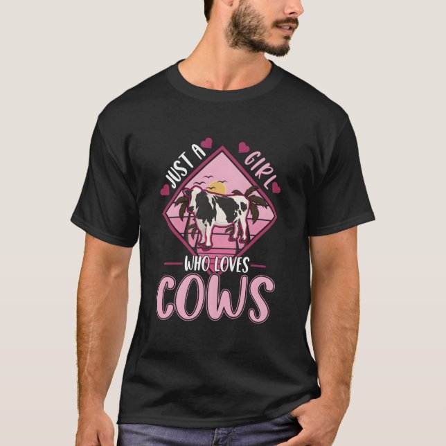 Just A Who Loves Cows Cattle Farmer T-Shirt (Front)
