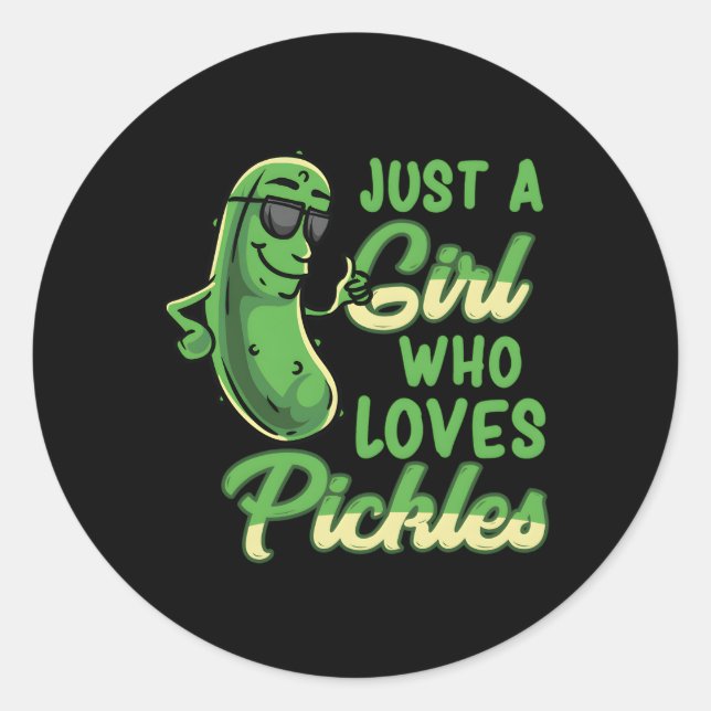 Just A Who Loves Pickles Pickle Classic Round Sticker (Front)