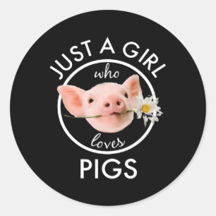 Just A Who Loves Pigs Classic Round Sticker