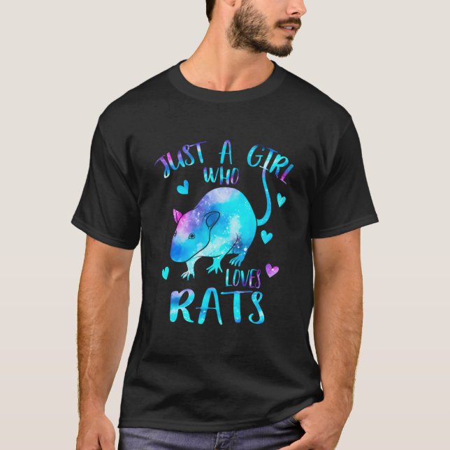 Just A Who Loves Rats Rat Galaxy Theme T-Shirt (Front)