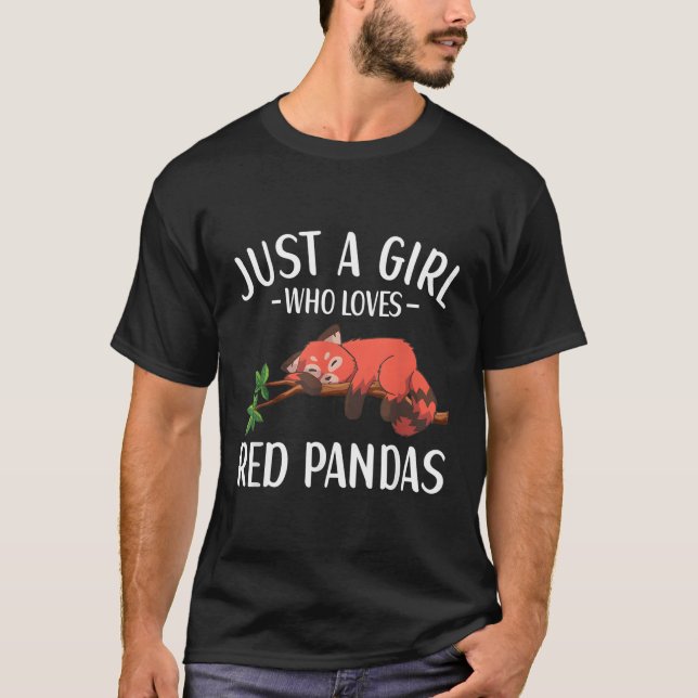 Just A Who Loves Red Pandas Red Panda T-Shirt (Front)