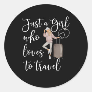 Just A Who Loves To Travel Travelling Nomad Classic Round Sticker