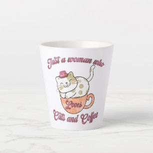 Just a Woman Who Loves Cats and Coffee Latte Mug
