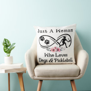just a woman who loves dogs and Pickleball Cushion