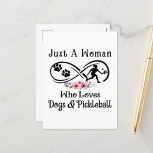 just a woman who loves dogs and Pickleball Holiday Postcard
