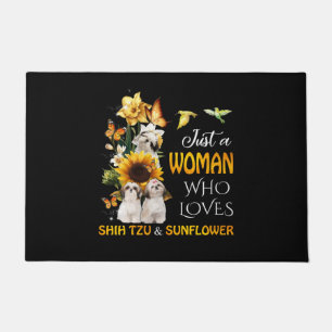 Just A Woman Who Loves Shih tzu & Sunflower Doormat