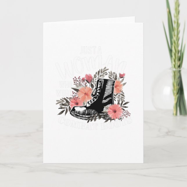 Just A Woman Wore Combat Boots Veteran Card (Front)