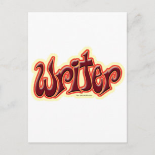 Just A Writer red Postcard