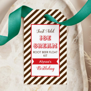 Just Add Ice Cream, Root Beer Float Favour Tags
