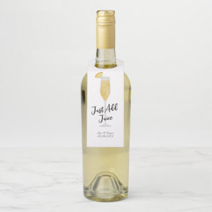 Just Add Juice Mimosa Champagne or Prosecco Bottle Tag