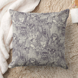 just african jungle animals mulberry pearl cushion