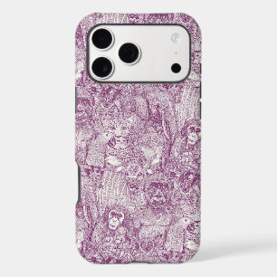 just african jungle animals purple half pearl