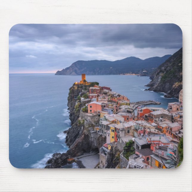 Just After Sunset | Vernazza, Cinque Terre, Italy Mouse Mat (Front)